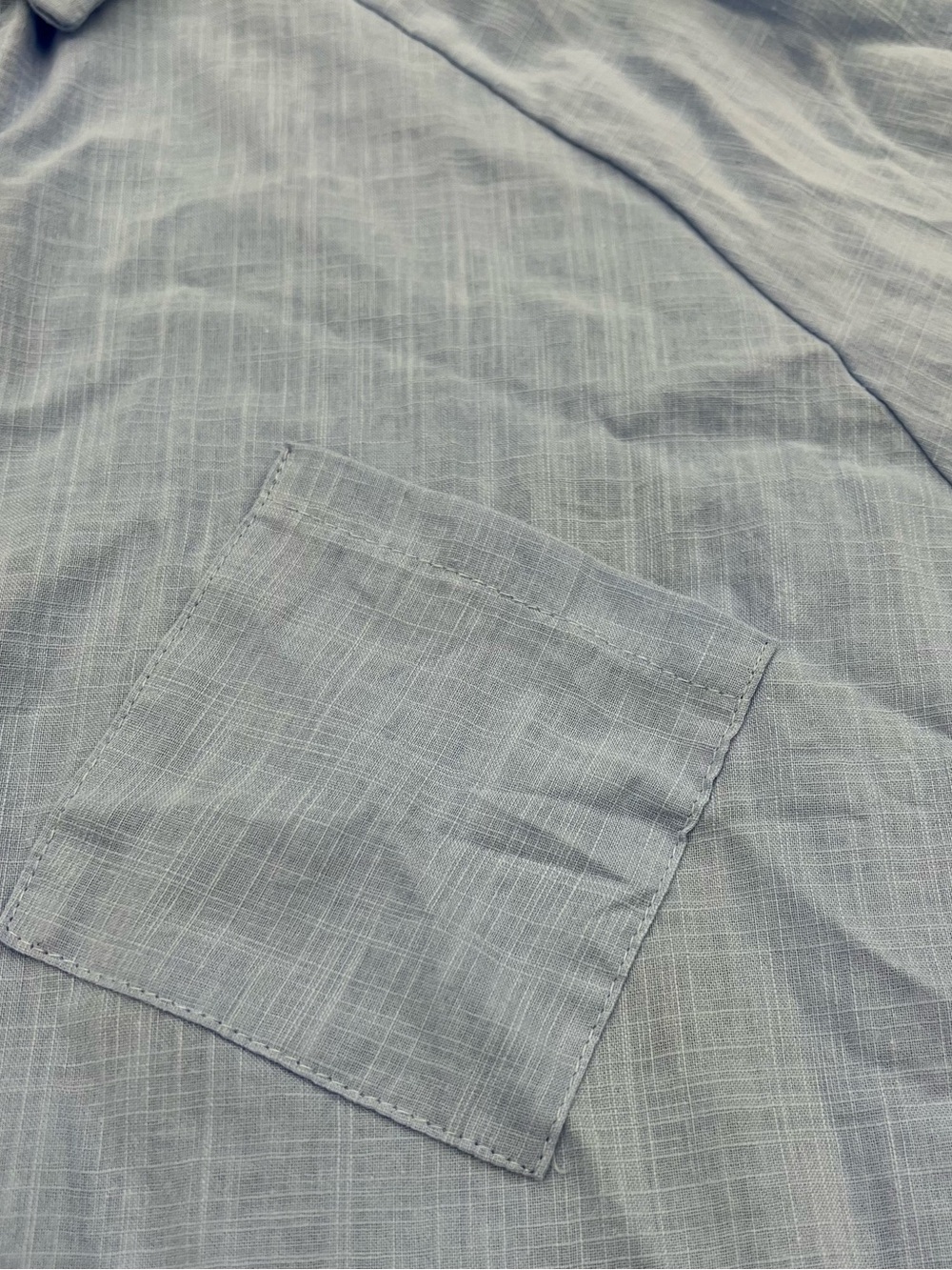 Blue Linen Drop Shoulder Tunic Button Down with Back Button Detail - Picture 2 of 4